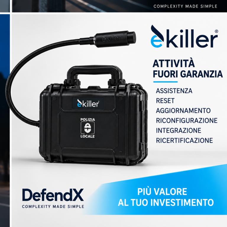 Assistenza Ekiller fuori garanzia con reset, aggiornamento, riconfigurazione e ricertificazione DefendX