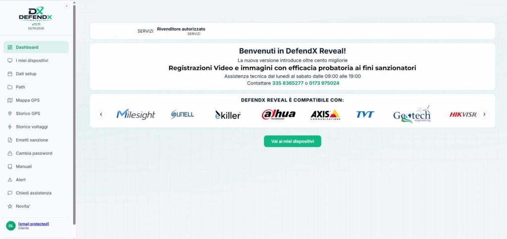 DefendX Reveal piattaforma multivendor compatibile con Ekiller, Dahua, Axis, Hikvision, Milesight e altri dispositivi