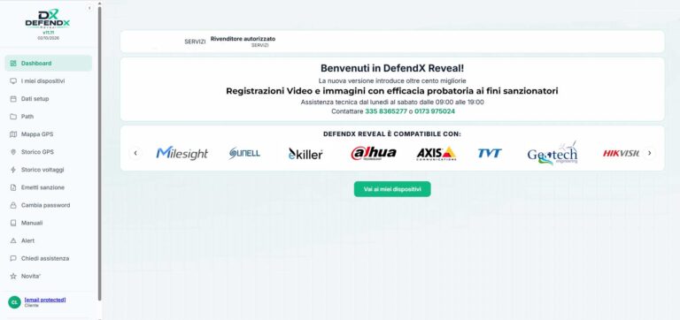 DefendX Reveal piattaforma multivendor compatibile con Ekiller, Dahua, Axis, Hikvision, Milesight e altri dispositivi