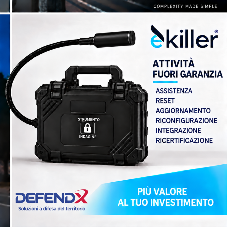Assistenza Ekiller fuori garanzia con reset, aggiornamento, riconfigurazione e ricertificazione DefendX